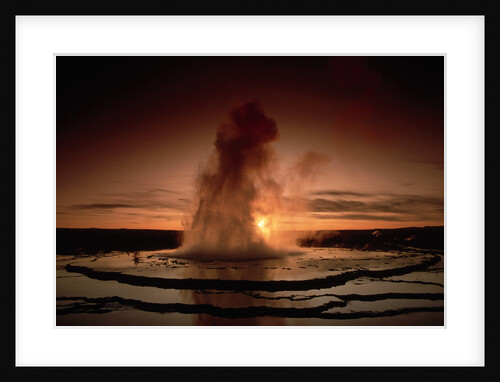 Sunset at the Great Fountain Geyser by Anonymous