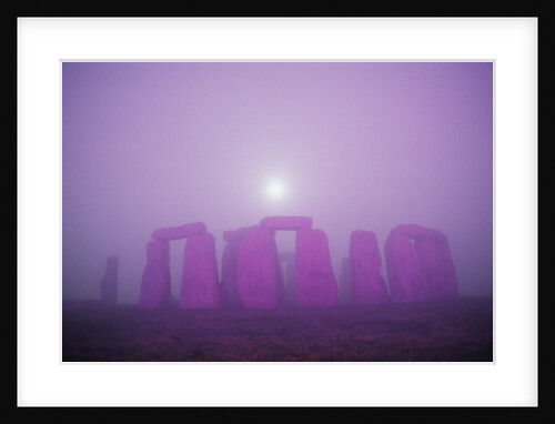 Moon Setting Over Stonehenge by Anonymous