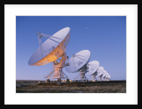 Radio Telescope Array at Dawn by Anonymous
