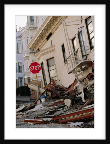 Quake-Damaged Apartment House by Anonymous