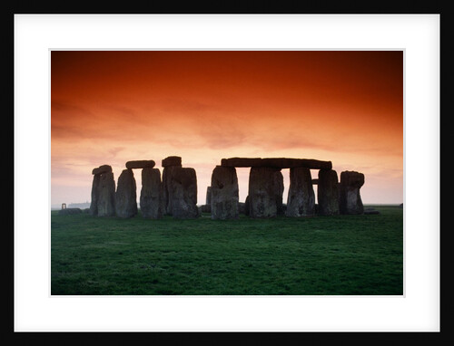 Red Sky over Stonehenge by Anonymous