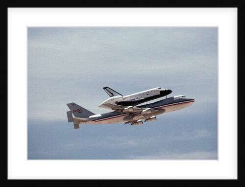 Space Shuttle Challenger Riding on 747 by Anonymous