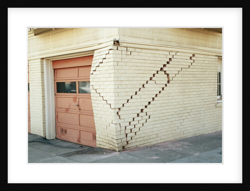 Brick Building with Earthquake Damage by Anonymous