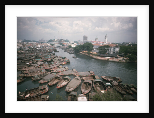 Skiffs in Singapore Harbor by Anonymous
