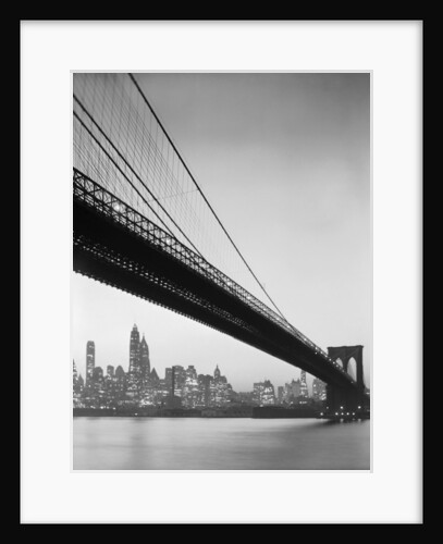 Brooklyn Bridge and Manhattan Skyline by Anonymous