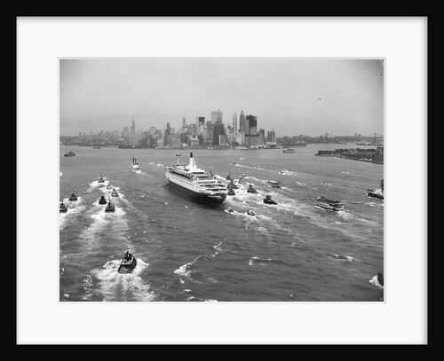 Cruise Ship in New York's Harbor by Anonymous