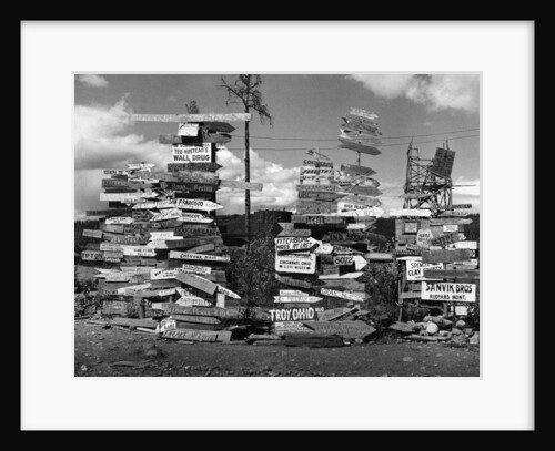 Road Signs Along the Alcan Highway by Anonymous