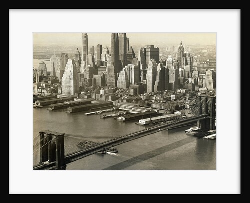 Downtown Manhattan and Brooklyn Bridge by Anonymous