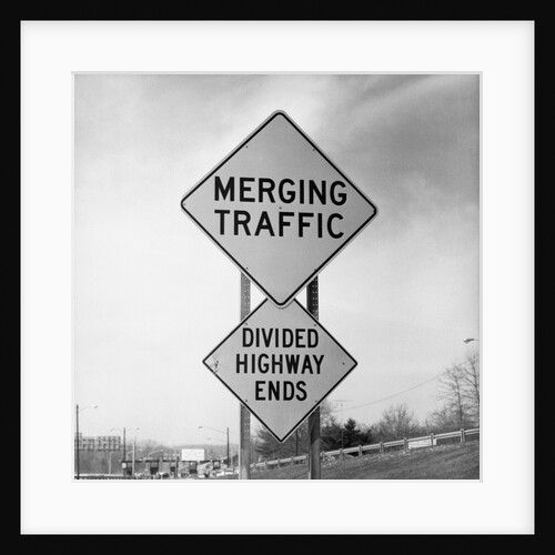 Merging Traffic Road Sign by Anonymous