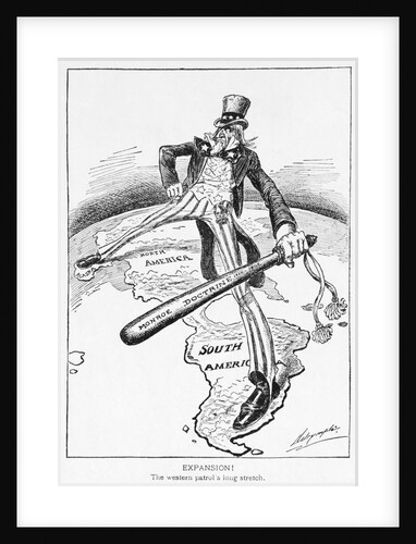 Uncle Sam with a Big Stick Political Cartoon by Louis Dalrymple