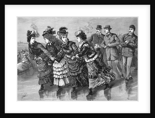 19th-Century Print of Skaters in Central Park by Anonymous