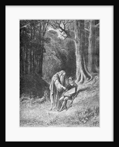 Merlin Painting Knight's Shield by Anonymous