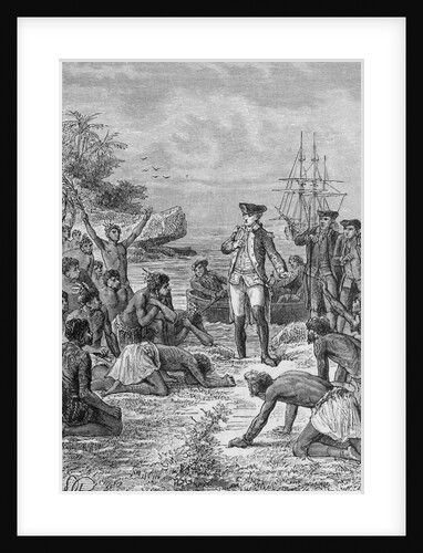 Island Natives Welcoming James Cook by Anonymous