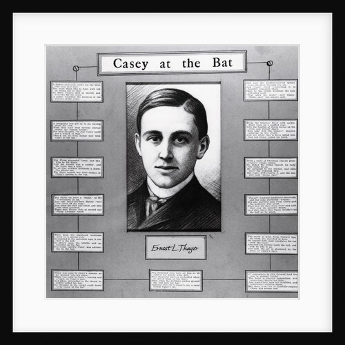 Portrait of Ernest L. Thayer with His Composition of the Bat Song by Anonymous