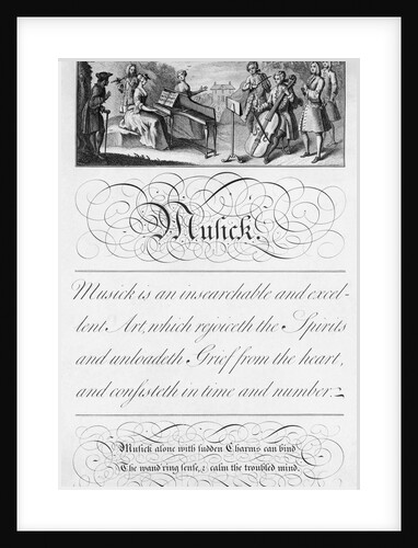 Chamber Music Group with Calligraphic Composition by Anonymous