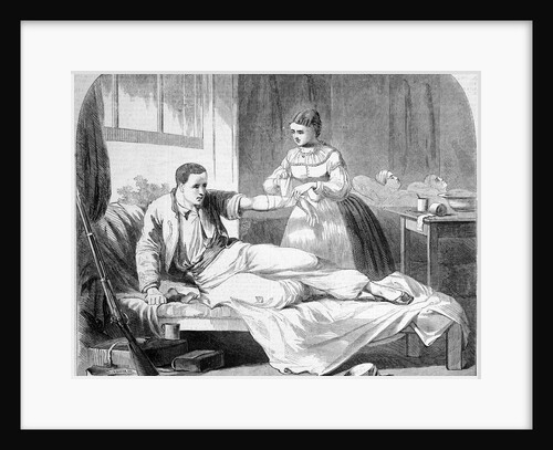 Nurse Tending to Wounded Soldier by Anonymous