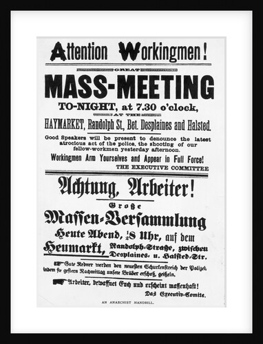 Haymarket Meeting Poster by Anonymous