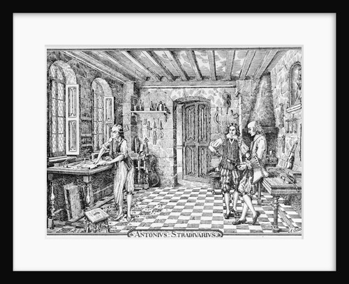 Sketch of Stradivari in His Workshop by Anonymous
