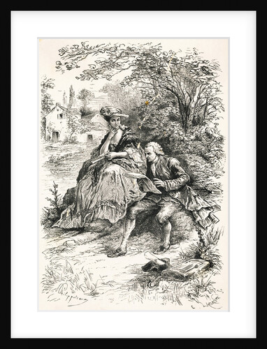 Jean-Jacques Rousseau with Madame D'Epinay by Anonymous