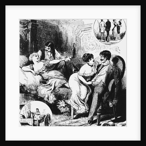 Illustration Depicting Prostitutes Cavorting with Swells by Anonymous
