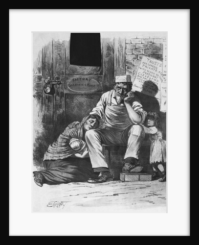 Family Resting Outside Factory Door by Anonymous