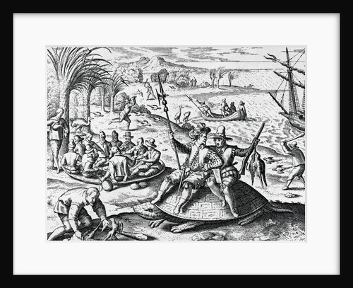 Dutch Explorers Enjoying Island by Anonymous