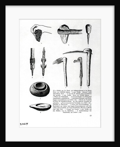 Book Illustration of Prehistoric Tools by Anonymous