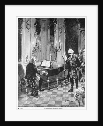 Bach Playing the Piano by Anonymous