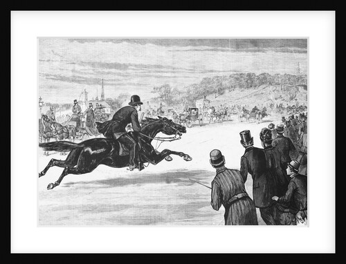 Mounted Police Man Chasing Speeding Carriage by Anonymous
