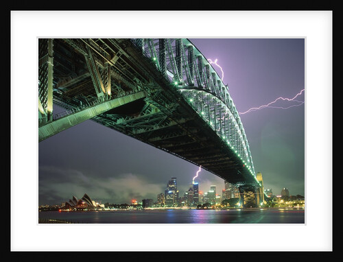 Bridge and Lightning at Sydney Harbour by Anonymous