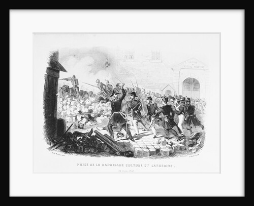 Taking of the Barricade at Sainte Catherine from Splendors of the French National Guard by Anonymous