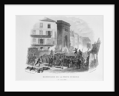Barricade at the Porte Saint Denis from Splendors of the French National Guard by Anonymous