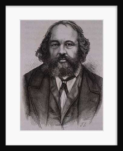 19th Century Engraving of Russian Revolutionary Anarchist Mikhail Aleksandrovitch Bakounine by Anonymous