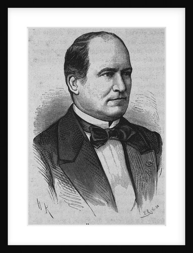 19th Century Portrait of French Politician Haussmann from L'Histoire de France by Henri Jean Guillaume Martin