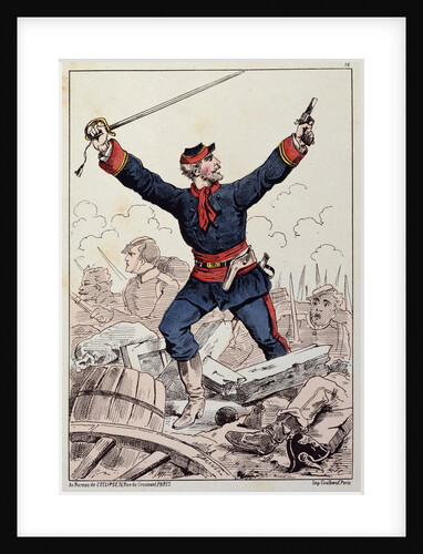 Hand-Colored Print Showing the Siege of Paris by Anonymous