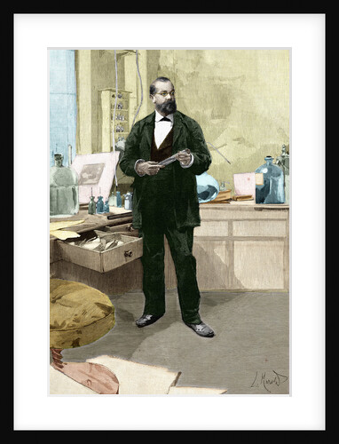 Engraving of Robert Koch in his Laboratory by Anonymous