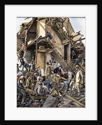 Color Engraving of 1905 Earthquake in Calabria, Italy by Anonymous