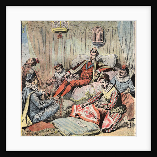 19th-Century Engraving of King Henry III with Attendants by Anonymous