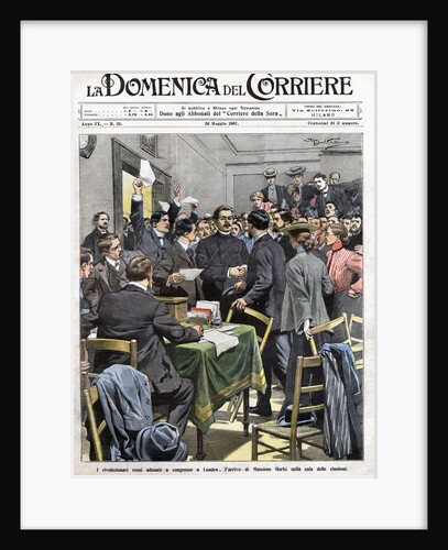 Newspaper Illustration of Maxim Gorky Arriving in Congress in London by Anonymous