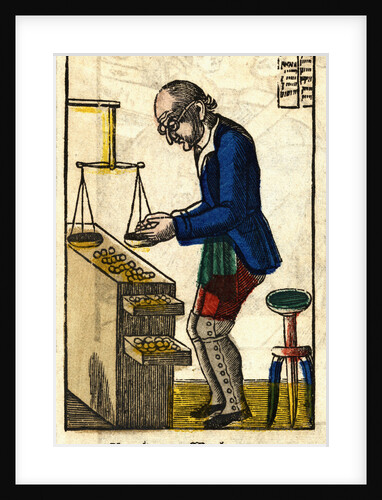 Usurier - Wucherer Woodblock Print by Anonymous