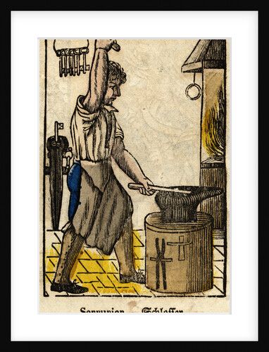 Serrurier - Schlosser Woodblock Print by Anonymous