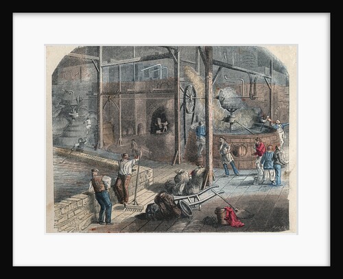 19th-Century Illustration of Beer Brewing by Anonymous