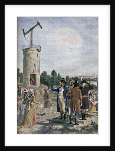Illustration of the Experiment of the Telegraph of Cap in the Park of Saint-Fargeau in Menilmontant in July of 1763 by Anonymous