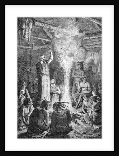 Illustration of Saint Jean de Brebeuf Speaking to Indian Council by Anonymous