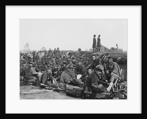 Portrait of Yankee Soldiers Settled in Trench Site by Anonymous