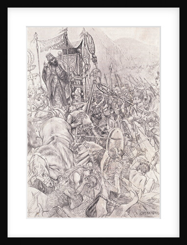 Illustration of Battle Surrounding the Chariot of Darius by Anonymous