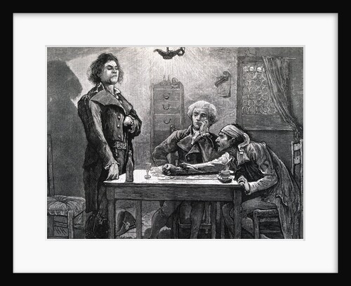DANTON, ROBESPIERRE, AND MARAT IN THE WINE SHOP. by Anonymous
