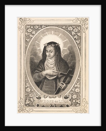 Portrait of Saint Rose of Lima Holding a Cross by Anonymous