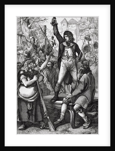 Man Assembling Crowd During French Revolution by Anonymous