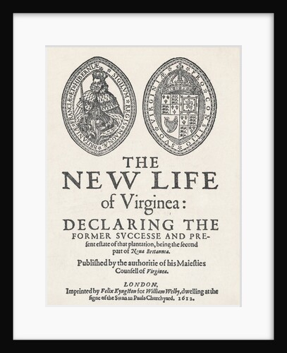 Portrait of The New Life of Virginia Document by Anonymous